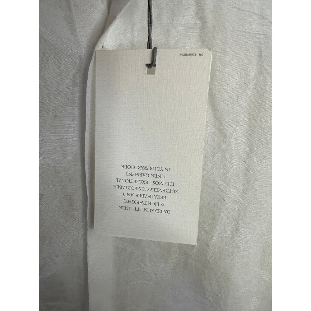 NWT Murano Baird McNutt Linen Blend Shirt White Floral Texture LS Slim Fit Large - Picture 14 of 16